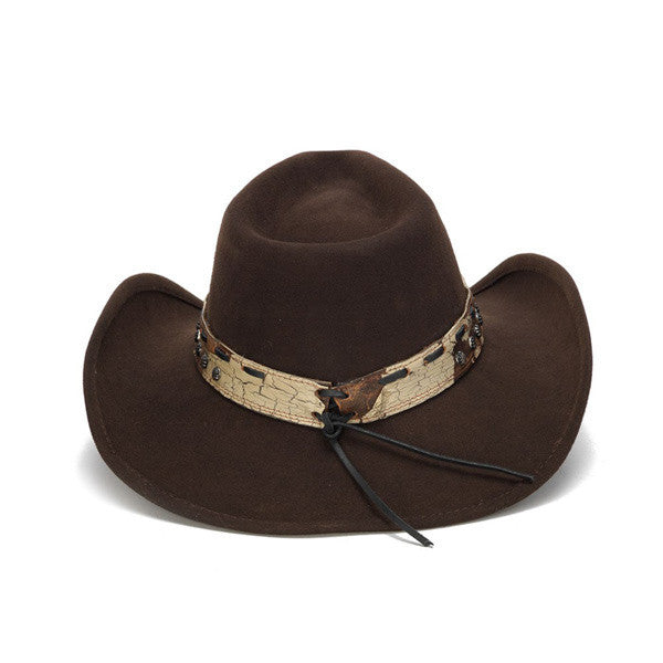 Stampede Hats - Brown Cowboy Concho Western Felt Hat