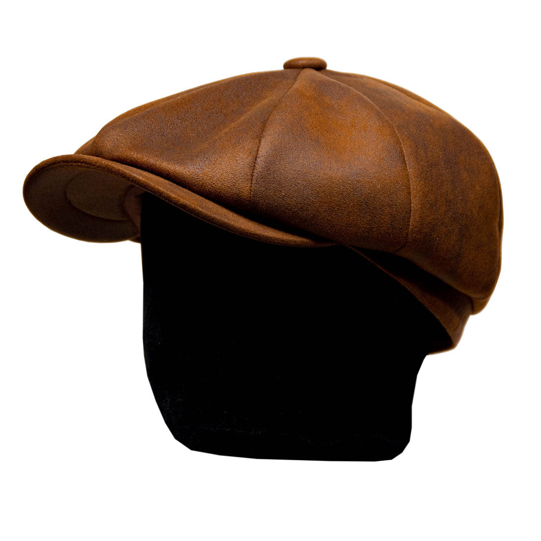 Saint Martin - Faux Leather Newsboy Cap