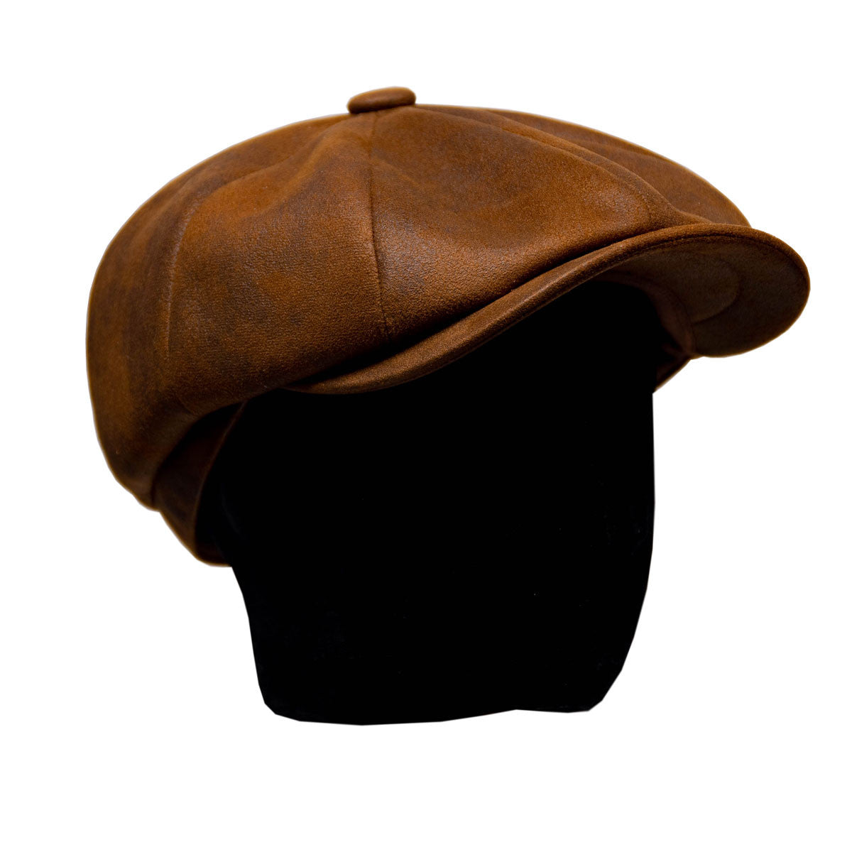 Saint Martin - Faux Leather Newsboy Cap