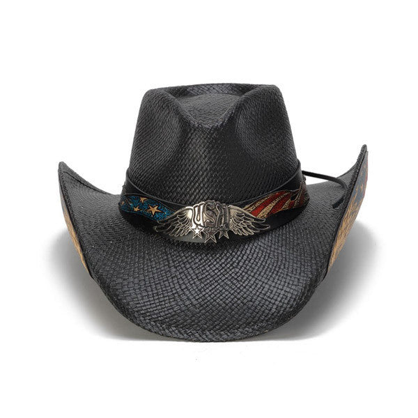 Stampede Hats - Black Vintage Eagle USA Cowboy Hat