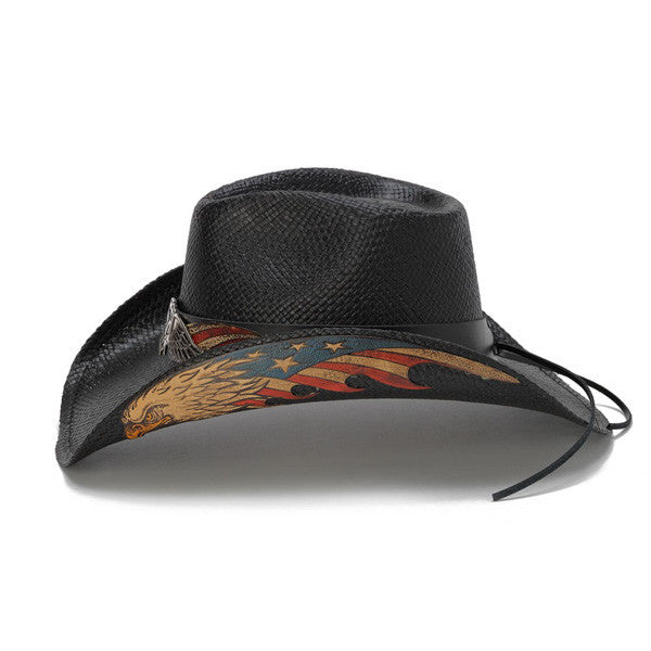 Stampede Hats - Black Vintage Eagle USA Cowboy Hat