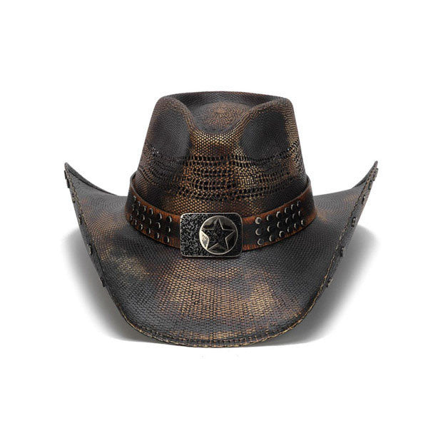 Stampede Hats - Studded Black Stain Lone Star Western Hat