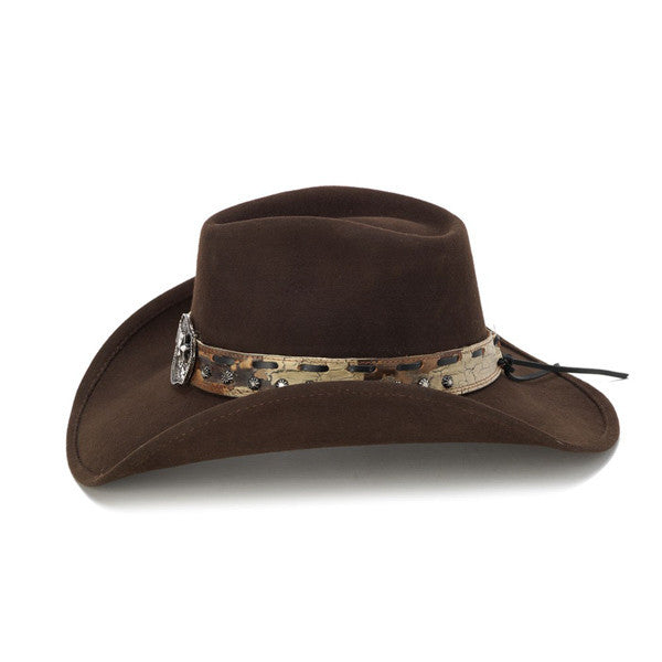 Stampede Hats - Brown Cowboy Concho Western Felt Hat
