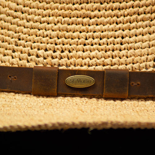 Saint Martin - Raffia Fedora with Leather Band
