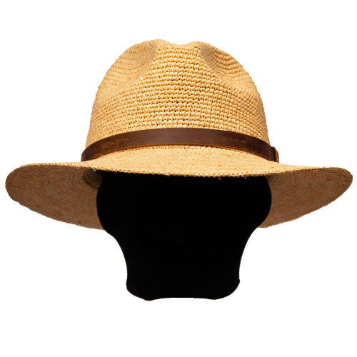 Saint Martin - Raffia Fedora with Leather Band