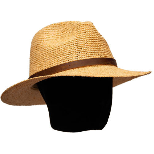 Saint Martin - Raffia Fedora with Leather Band