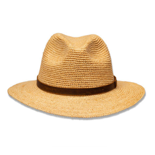 Saint Martin - Raffia Fedora with Leather Band