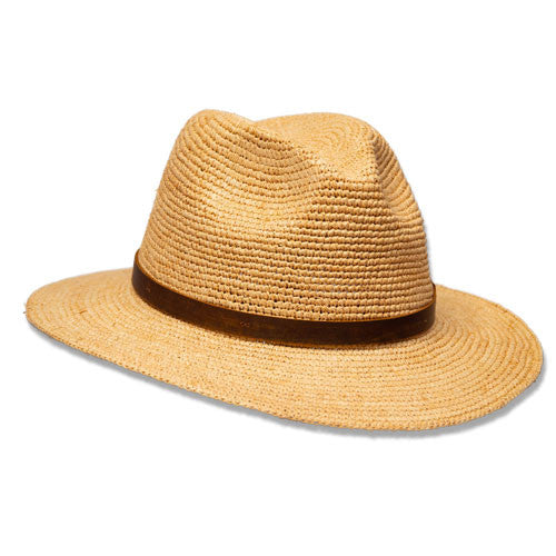 Saint Martin - Raffia Fedora with Leather Band