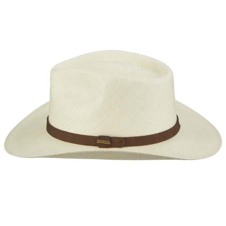Scala - Outback Panama Hat w- Leather Trim
