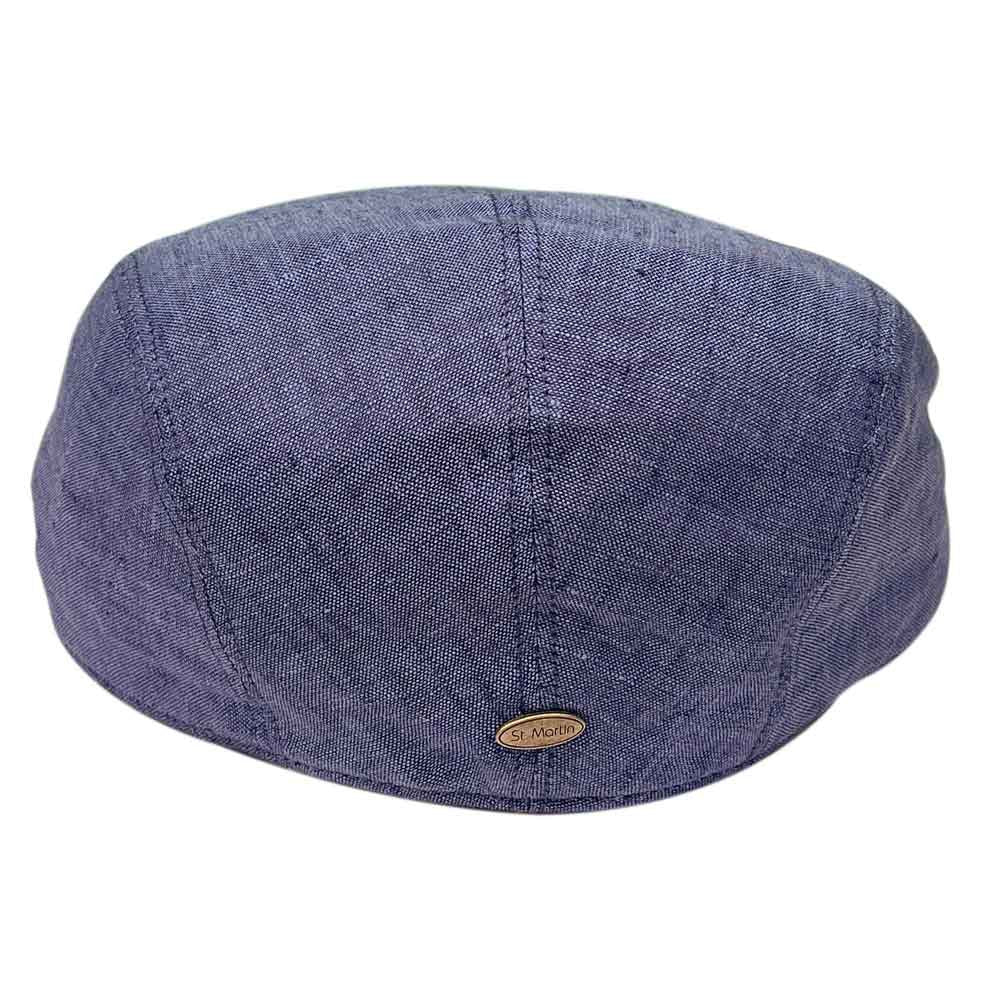 Saint Martin - Blue Linen Flat Cap