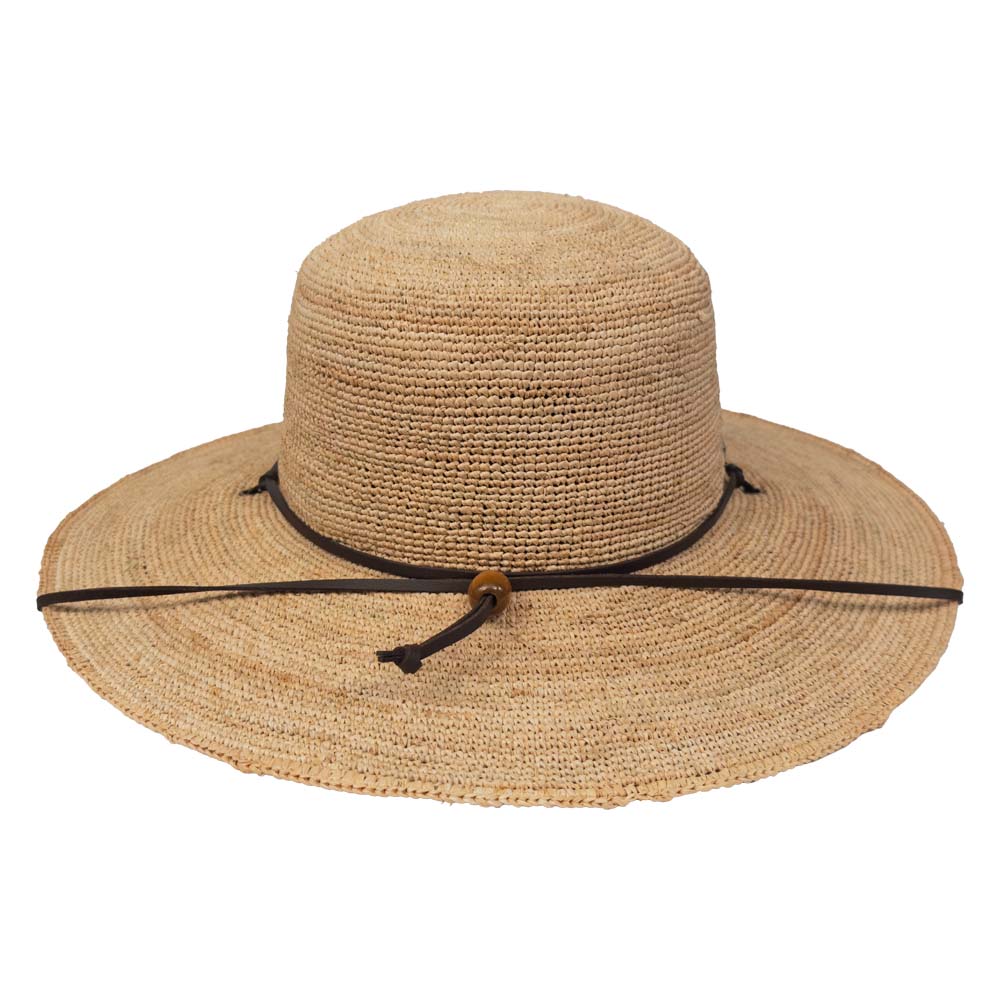 Sforza - Crochet Raffia Sun Hat with Chinstrap