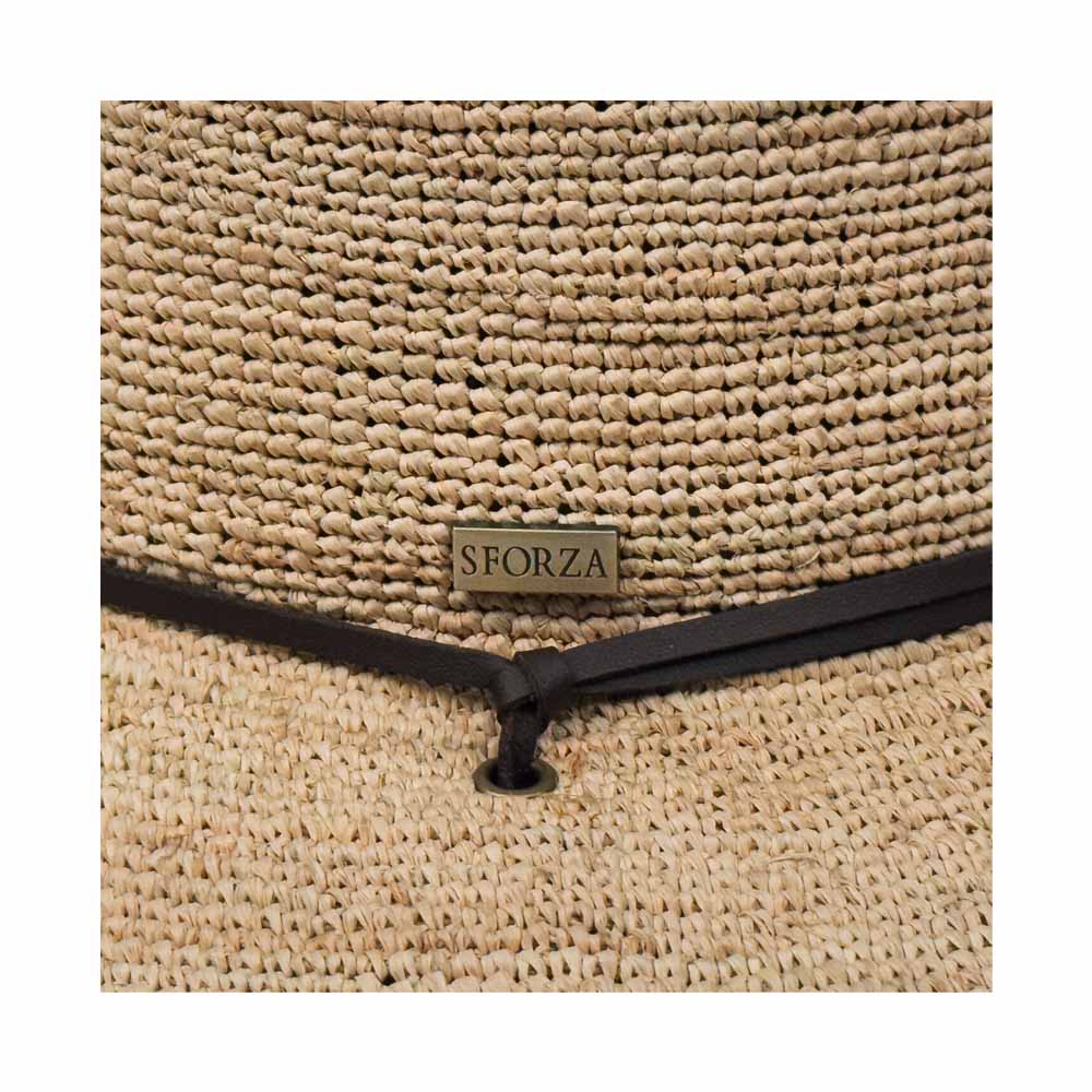 Sforza - Crochet Raffia Sun Hat with Chinstrap