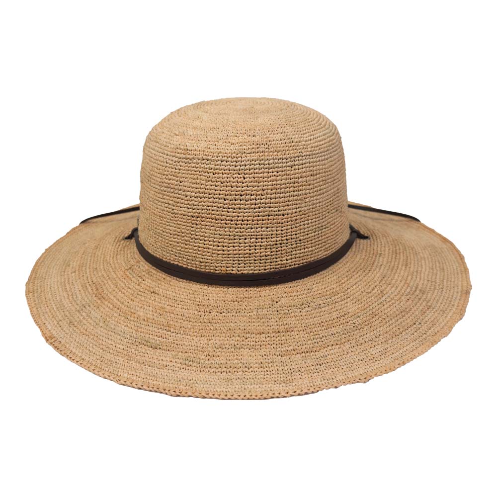 Sforza - Crochet Raffia Sun Hat with Chinstrap