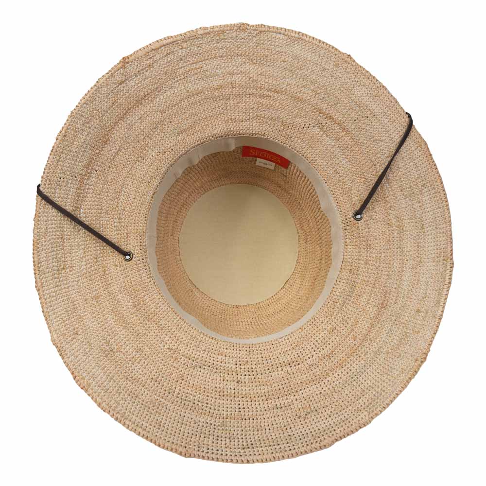 Sforza - Crochet Raffia Sun Hat with Chinstrap