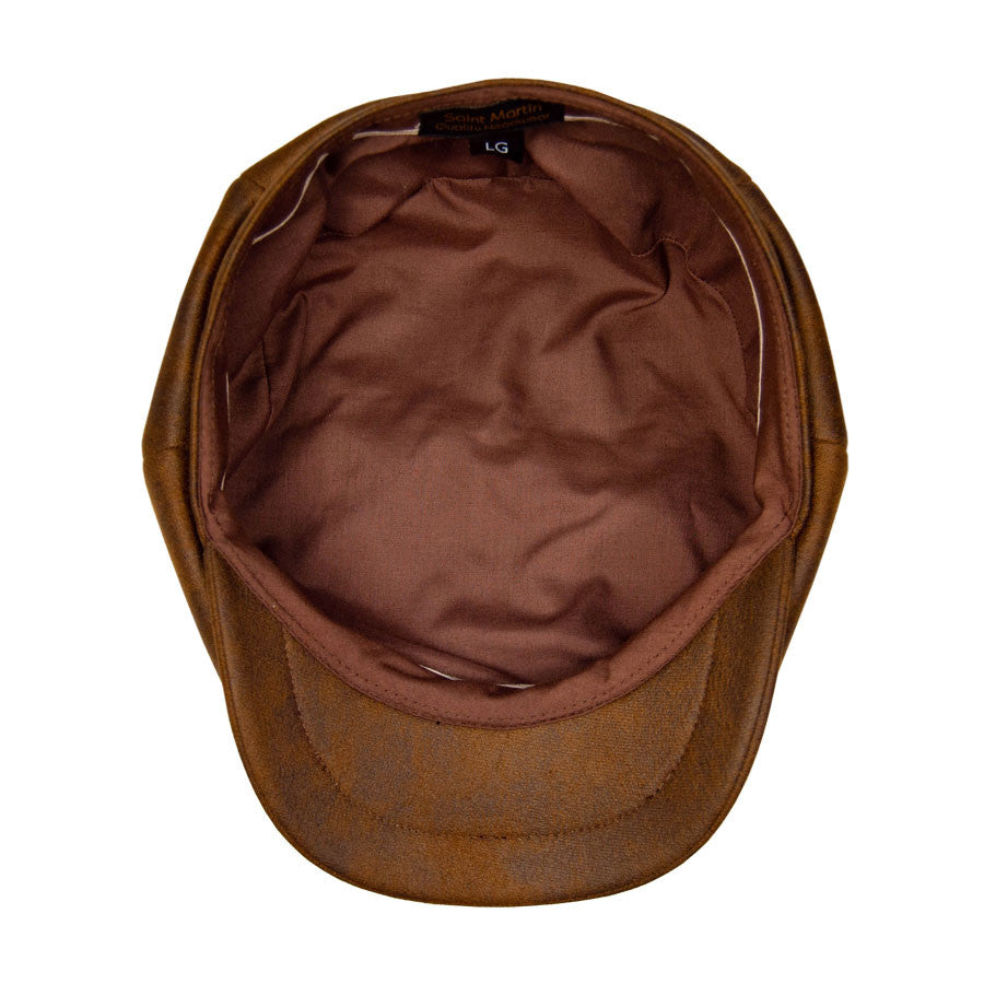 Saint Martin - Faux Leather Newsboy Cap