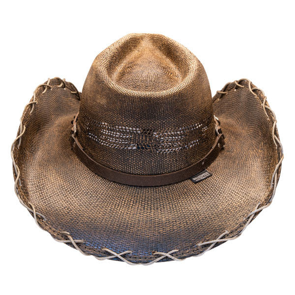 Stampede Hats - Black Stained Cowboy Hat w- Chain Hat Band
