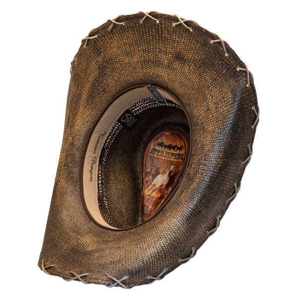 Stampede Hats - Black Stained Cowboy Hat w- Chain Hat Band