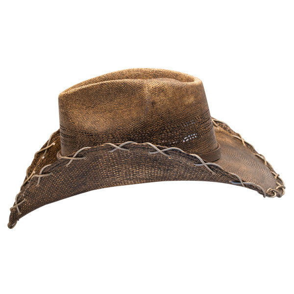 Stampede Hats - Black Stained Cowboy Hat w- Chain Hat Band